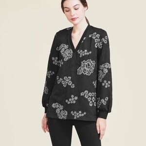 Pearl by Lela Rose Embroidered Jersey Sweatshirt